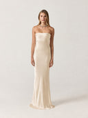 Dana Satin Dress | Cream
