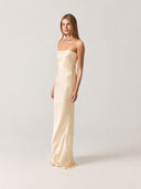 Dana Satin Dress | Cream