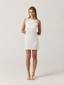 Robe courte en satin Laescala