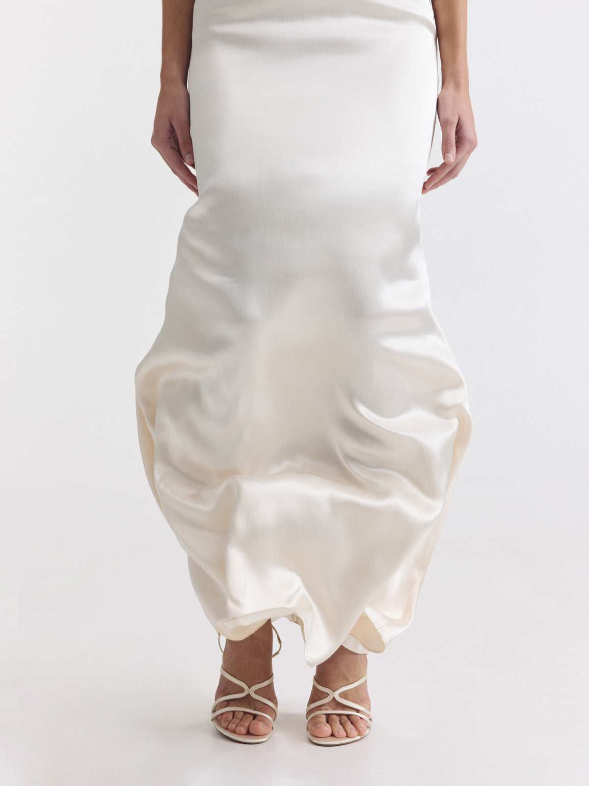 serena white satin skater dress Serena LD White Linnett Lifestyle