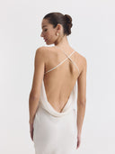Mimi Dress | White and gold