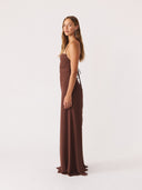 Catania Silk Dress | Brown