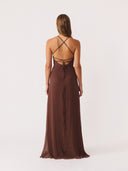 Catania Silk Dress | Brown