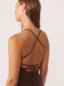 Catania Silk Dress | Brown