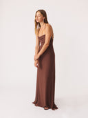Catania Silk Dress | Brown