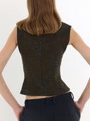 Mei Top | Imprimé vert olive