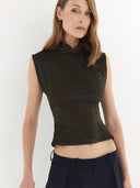 Mei Top | Imprimé vert olive